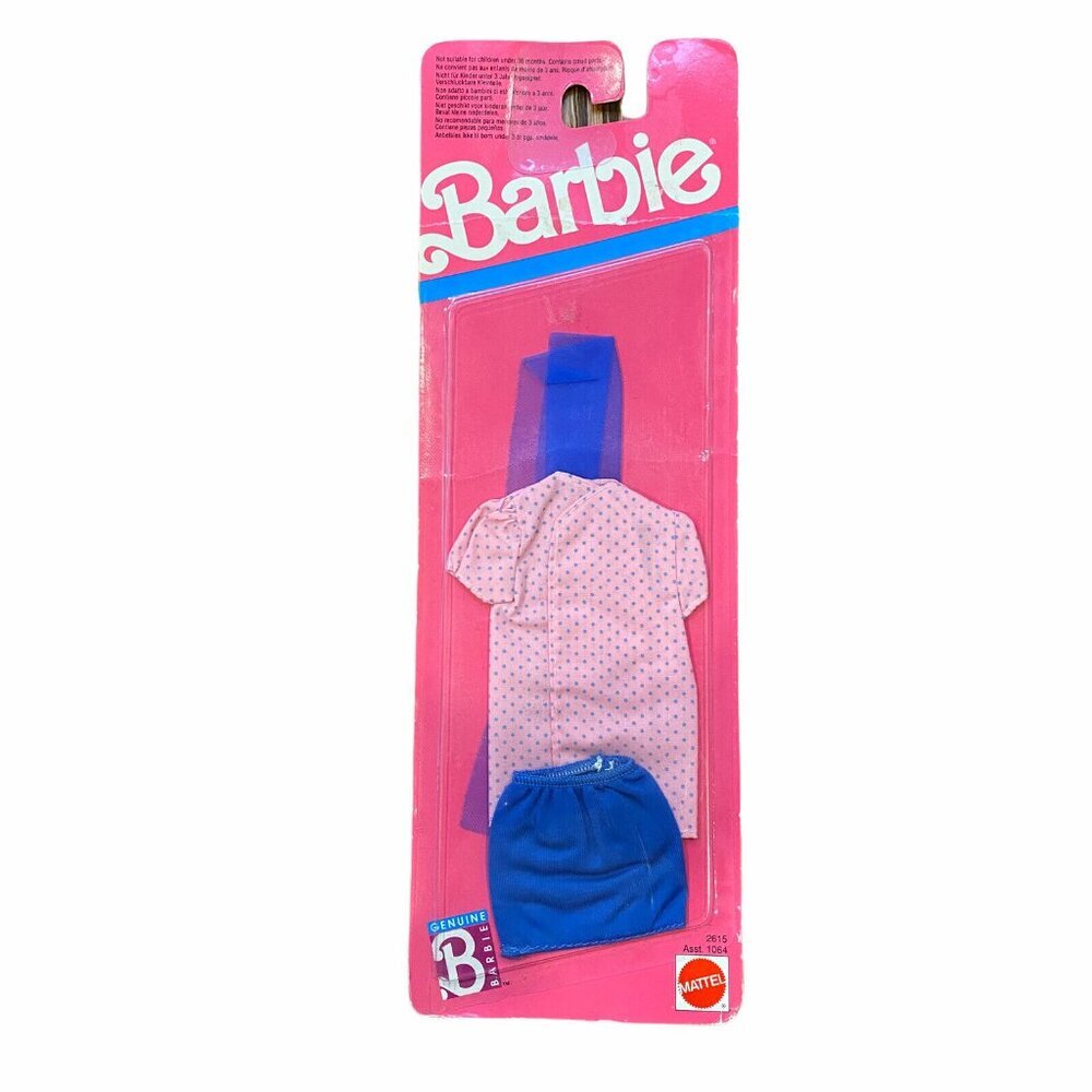 Barbie 1989 Outfit #2615 Pink and Blue Dress Skirt New Mattel